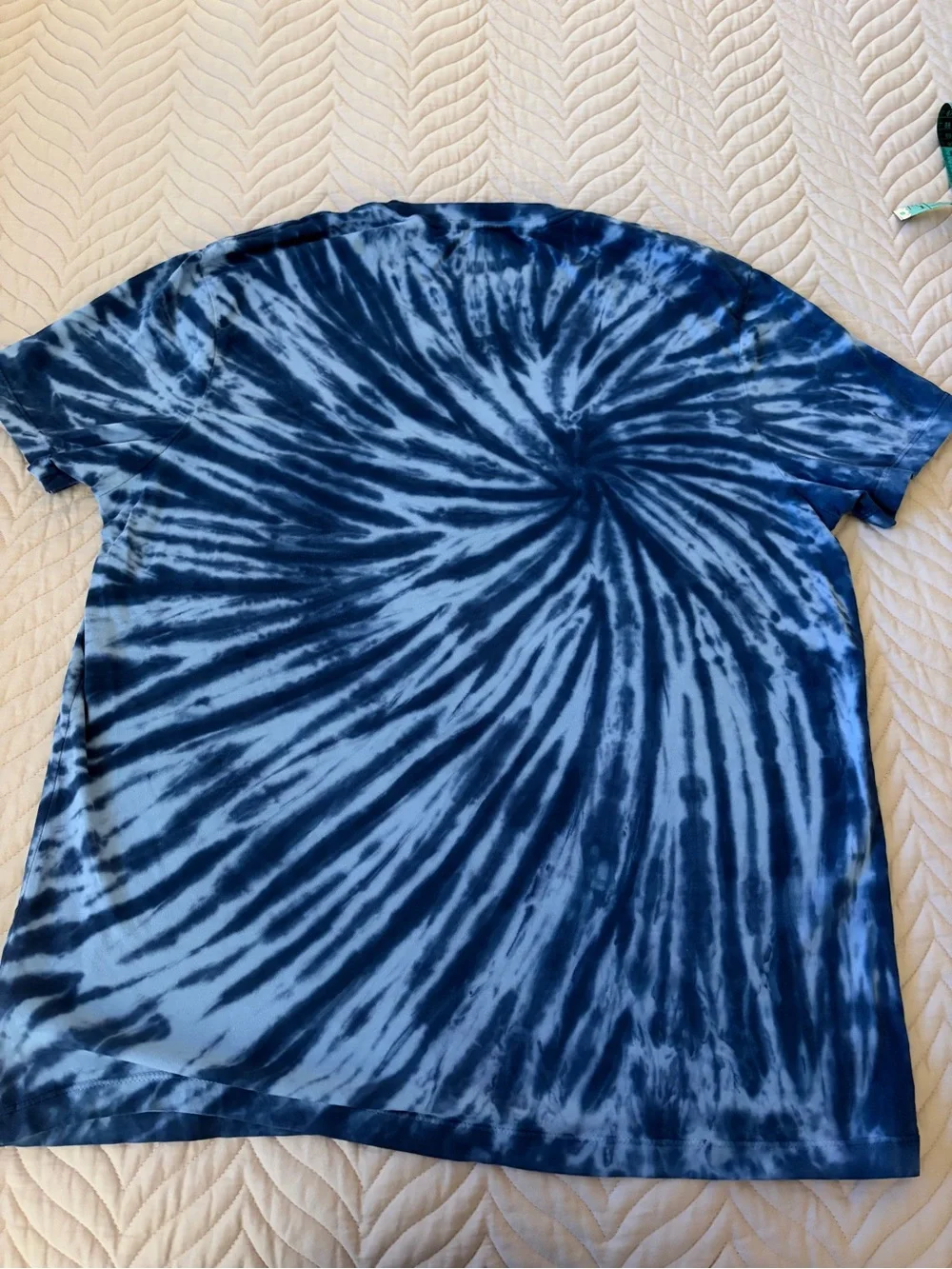 J.Crew L Tie Dye T-Shirt Blue White 100% Cotton Short Sleeve